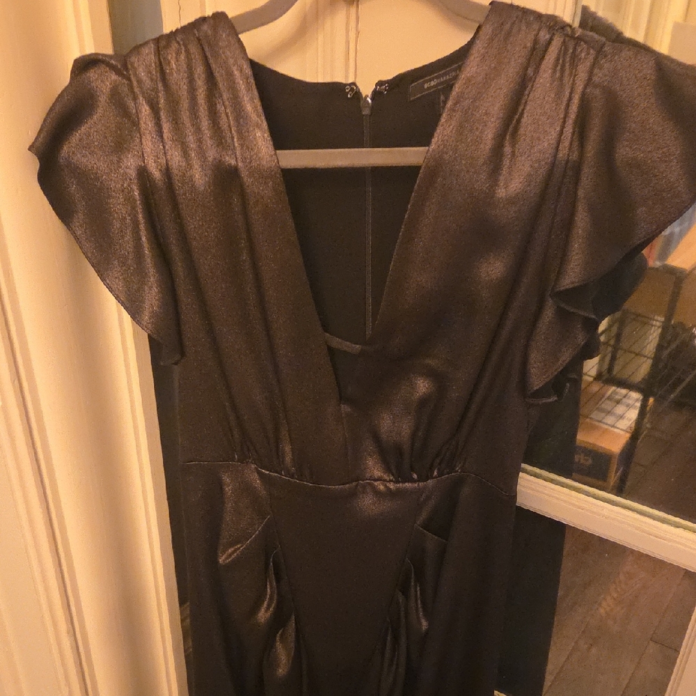 BCBGMaxAzria Gold Shimmering Black Dress